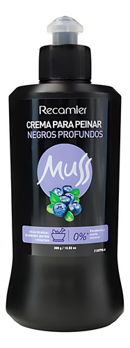 Crema Para Peinar Muss Negros Profundos - Mora Azul, Biotina