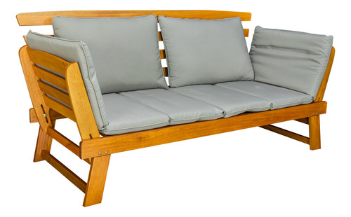 Sofá Cama Convertible Para Exteriores Elegante Bossa Lassi Color Marrón Liso