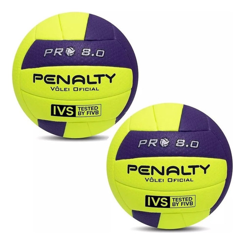 Kit 2 Bolas Volei Penalty 8.0 Pró Fivb Oficial Profissional