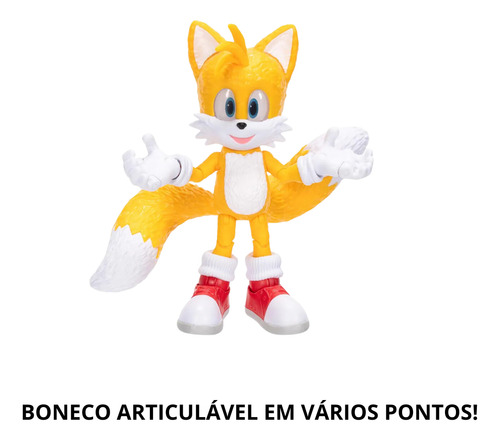 Boneco Articulável Tails 11cm Colecionável Do Filme Sonic 3