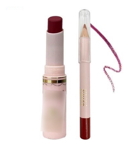 Lápiz Labial Efecto Matte + Delineador De Labios Mismo Tono