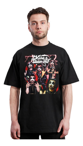 King -diamond-collage - Metal - Polera_