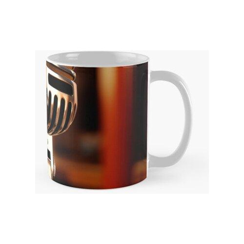 Taza 1980 Un Micrófono Retro De Cerca Calidad Premium