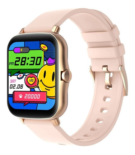 Colmi Smartwatch P8 Plus Gt Gold Android Ios Ips Ip67 Color de la caja Dorado Color de la malla Rosa Color del bisel Rosa