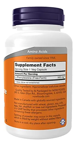 L Phenylalanine 500mg 120 Cap Now