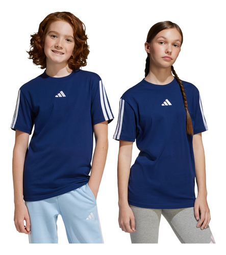 Remera Adidas Casual Essentials Niños Azul Jd6490