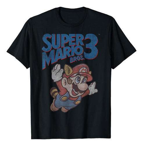 Super Mario 3 Flying Mario - Polera Con Póster Desgastado 