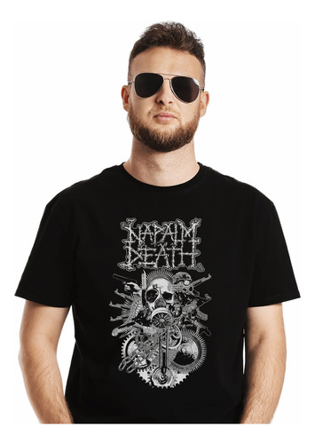 Polera Napalm Death Gas Mask Art Guns Metal Abominatron