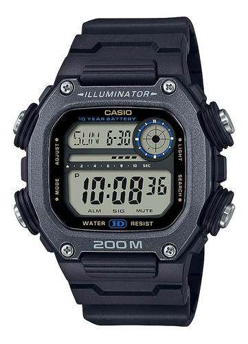 Reloj Casio Digital Dw-291hx-1av Para Hombre E-watch Color de la correa Negro Color del bisel Negro