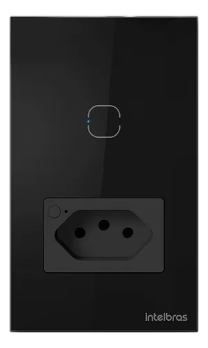 Tomada Interruptor Inteligente Wifi 10a Ets 2001 Intelbras Cor Preto 127/220v