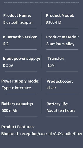 . Adaptador Receptor De Audio Bluetooth Aptx-hd, Óptico