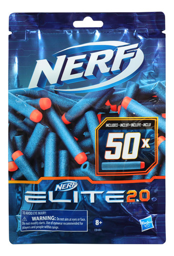 Nerf Elite 2.0 - Paquete De Repuesto De 50 Dardos De Espuma