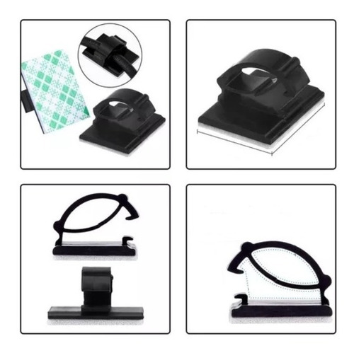 Imagen 4 de 10 de Organizador De Cables Clips Adhesivo Eboot Holder Pack X 100