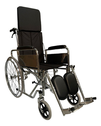 Silla De Ruedas De Acero Reclinable 41cm Apoya Pies Elevable