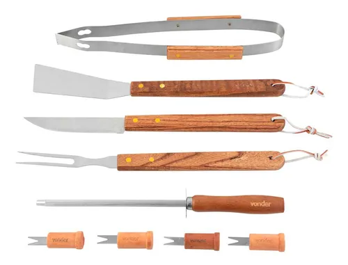 Jogo De Utensílios Para Churrasco Aço Inox 10 Pçs Vonder