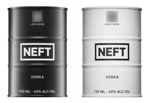 Kit Exclusivo Vodka Neft Barrel (black E White) 700ml Sabor Ultra Premium