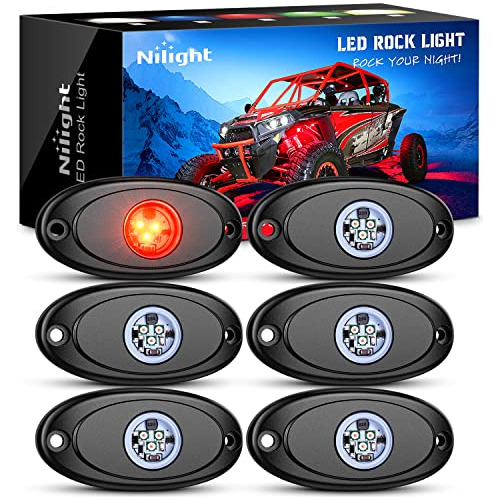 Luz De Roca Led, 6 Unidades, Luces Rojas Impermeables R...