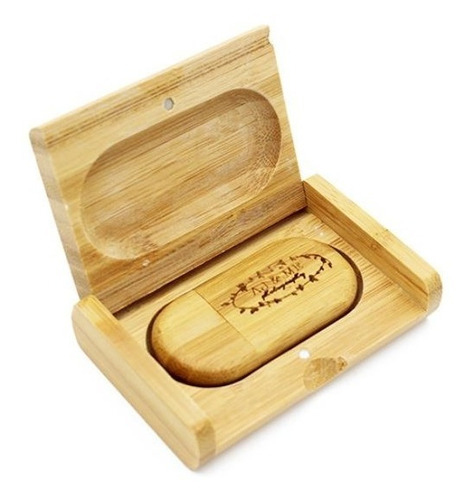 Memoria Usb En Madera Natural Personalizable Con Caja