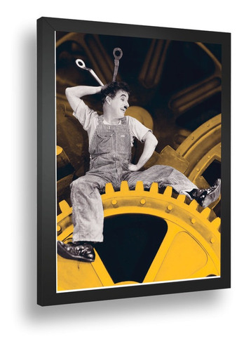 Quadro Decorativo Poster Charlie Chaplin Moderno Vidro A3