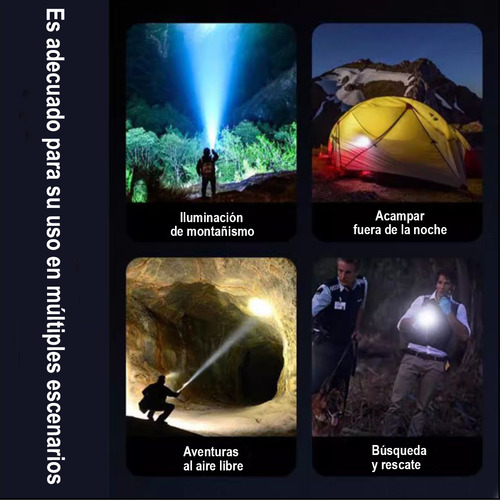 Lámpara Táctica Hoovoo Accesorios Tacticos Lampara Led Recargable Batería Recargable Puerto De Carga Tipo C,6 Modos De Luz,lampara De Caza,campismo,senderismo,camping Gris Plateado