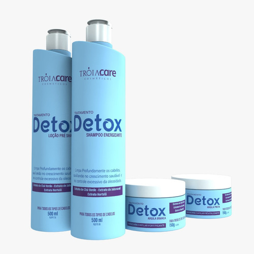 Imagem 3 de 10 de Kit Detox Tróia Hair Cosméticos - Produto Original Kit Com 4