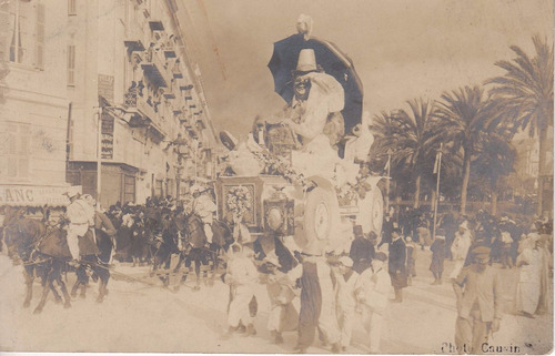 Carnaval De Niza Antigua Fotografia Postal Cauvin Vintage