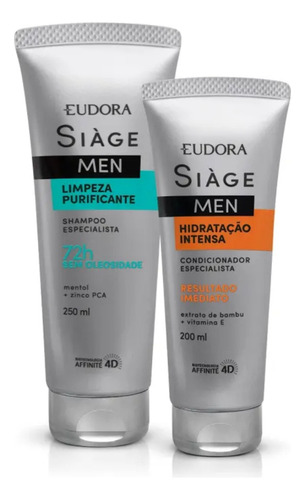 Eudora Siage Men: Shampoo Limpeza+condicionador Hidratação