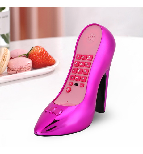 Teléfono Para El Hogar, Teléfono Elegante Electroplaca Púrpu