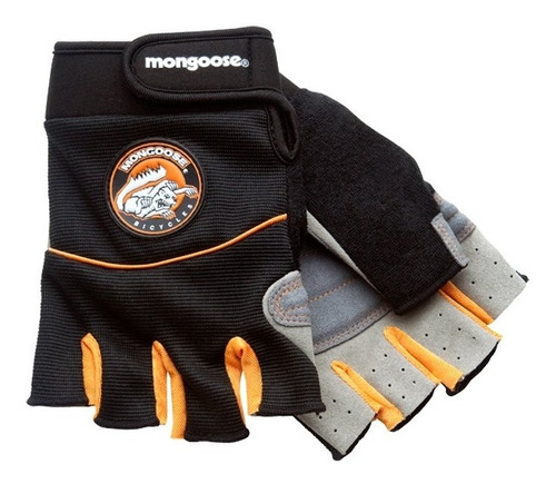 Guantes Ciclista Mongoose Corto Negro Gris Y Naranja