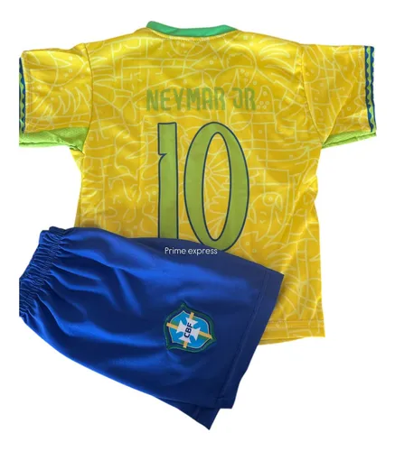 comprar Conjunto Infantil Brasil Uniforme Futebol Completo Meião