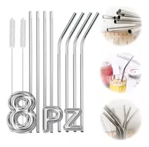 Comprar Popotes Acero Inox Set 8 Pz Ecológicos Ideal Vaso 30oz  20oz