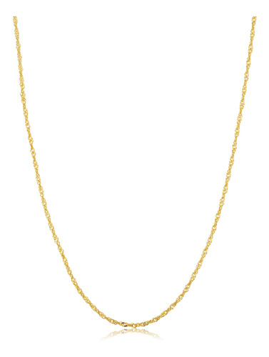 Kooljewelry 14k Yellow Gold Filled Singapore Chain Pendant .