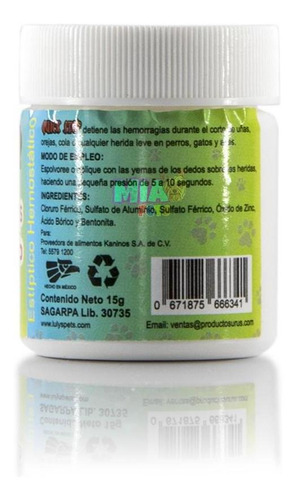 Imagen 4 de 6 de Quick Stop Polvo Hemostático 15g Detiene Sangrado De Uñas