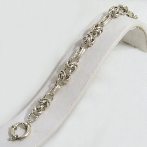 Pulsera De Plata Punto Peru Y Barra (b1146)