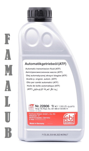 6 Oleo Cambio Automatico Febi 22806 Mercon V Ford Man Volvo