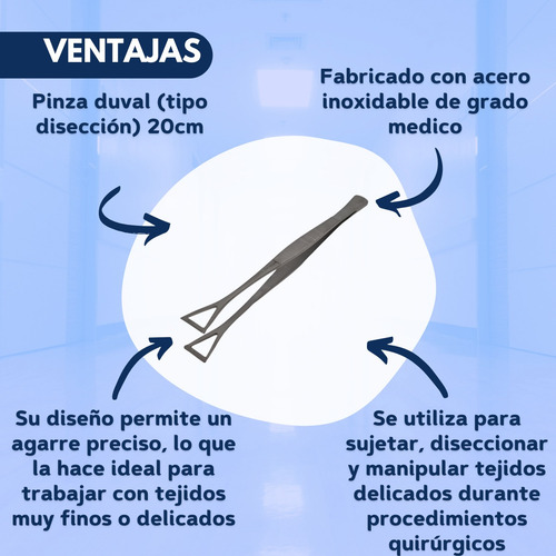 Pinza De Agarre Duval 20 Cm Instrumental Quirurgico Belmed