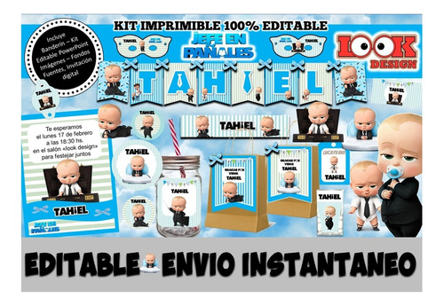 Kit Imprimible Candybar Jefe En Pañales 100% Editable