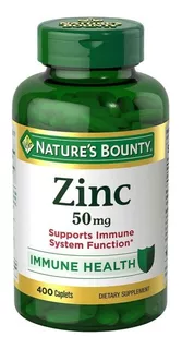 Zinc 50mg, 400 Tabletas, Nature's Bounty