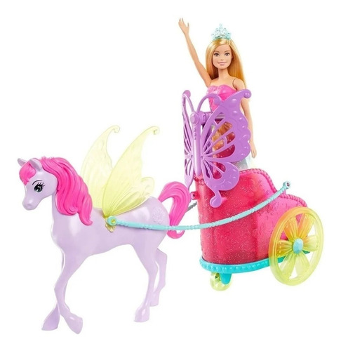 Imagem 1 de 3 de Brinquedo Barbie Dreamtopia Carruagem De Princesa Gjk53
