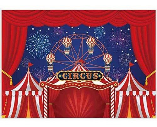 Allenjoy 7x5ft Red Circus Tent Backdrop For Birthday Q27lf