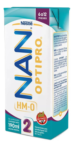 Leche De Fórmula Líquida Nestlé Nan Optipro 2 190ml X24un