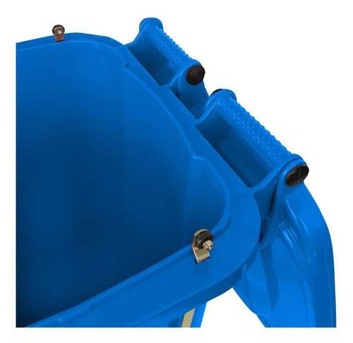 Bote 240 L Con Ruedas Y Pedal Color Azul