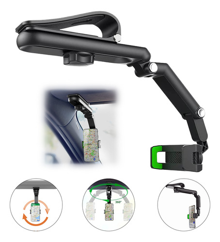 Soporte Teléfono Porta Celular 360° Carro Brazo Ajustable