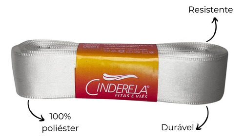 Fita Cetim Cinderela 22mm 10 Metros Laços Cor 018 Cru Lisa