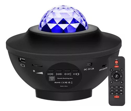 Lampara Veladora Giratoria Proyector De Galaxia Bluetooth