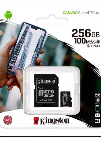 Micro Sd Kingston Canvas Sdcs2 256gb 100mb/s Clase10 Cn Zuli