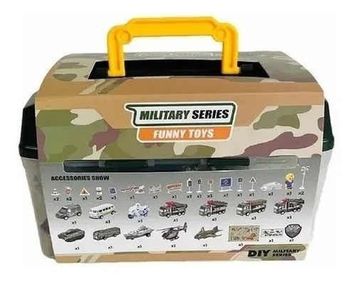 Caja Set 37 Piezas Vehículos Militares Juguete Funny Toys 