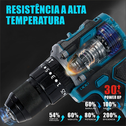 Parafusadeira Furadeira De Impacto 2.0ah 16.8v Sem Escova