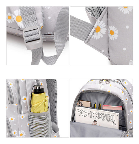 Bonito Kit De Mochila Para Computadora Femenina Con Flores T