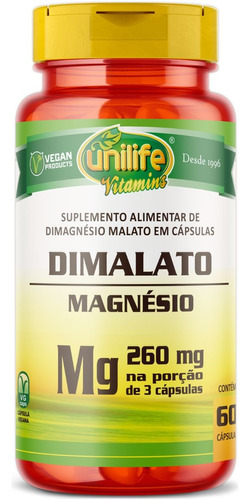 Magnésio Dimalato Puro 60 Caps Dr Lair Ribeiro